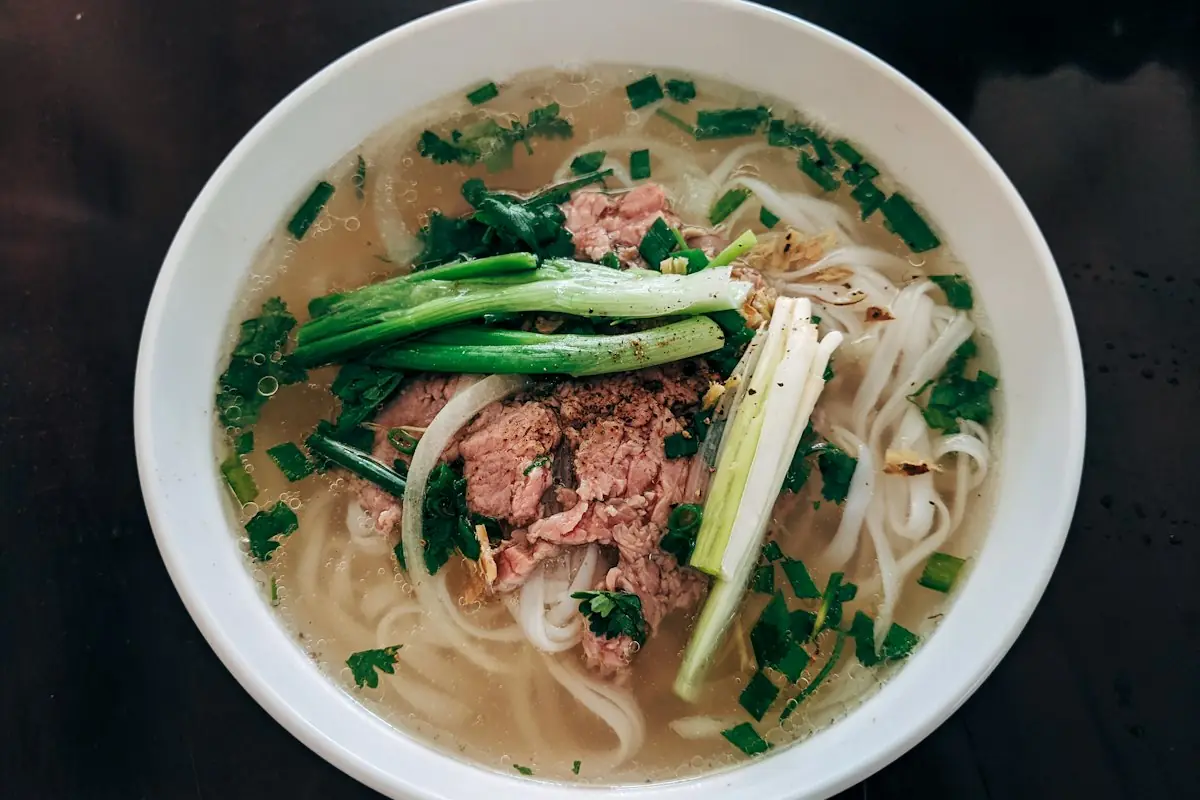 A bowl of pho